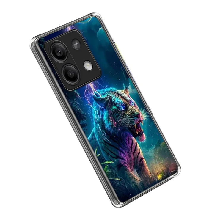 For Xiaomi Redmi Note 13 5G Case IMD Pattern Printed Shockproof TPU Phone Cover - Lightning Tiger
