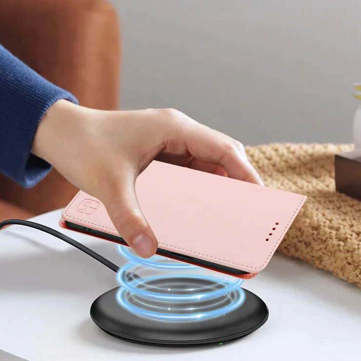 For Samsung Galaxy S24+ / Galaxy S25+ Leather Case RINACASIS RC01 Phone Cover with RFID Blocking Wallet Stand - Pink