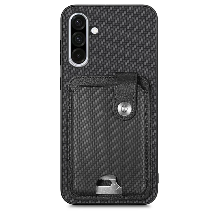 For Samsung Galaxy A36 5G Case Card Slots Kickstand Phone Back Cover with Card Tool - Black