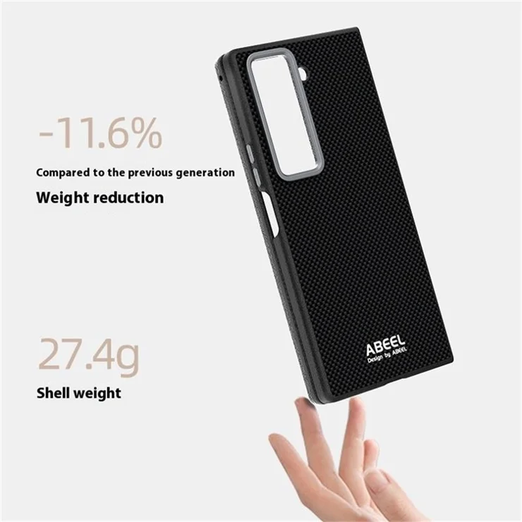 ABEEL For Samsung Galaxy Z Fold6 5G Case Hidden Magnetic Printed PC TPU Aluminum Alloy Leather Phone Cover - Gold
