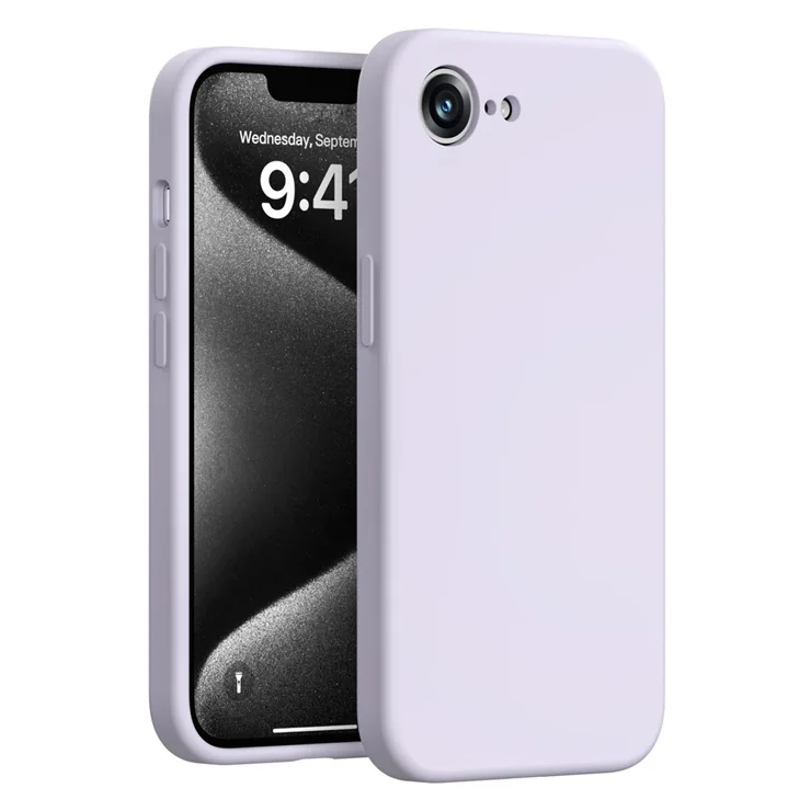 For iPhone 16e Case Precision Fit PC + Liquid Silicone Protective Phone  Cover with Microfiber Lining - Purple