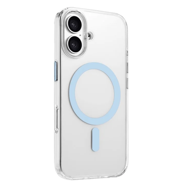 For iPhone 16 Case Compatible with MagSafe Clear PC + TPU Sealed Magnetic Phone Cover - Sky Blue