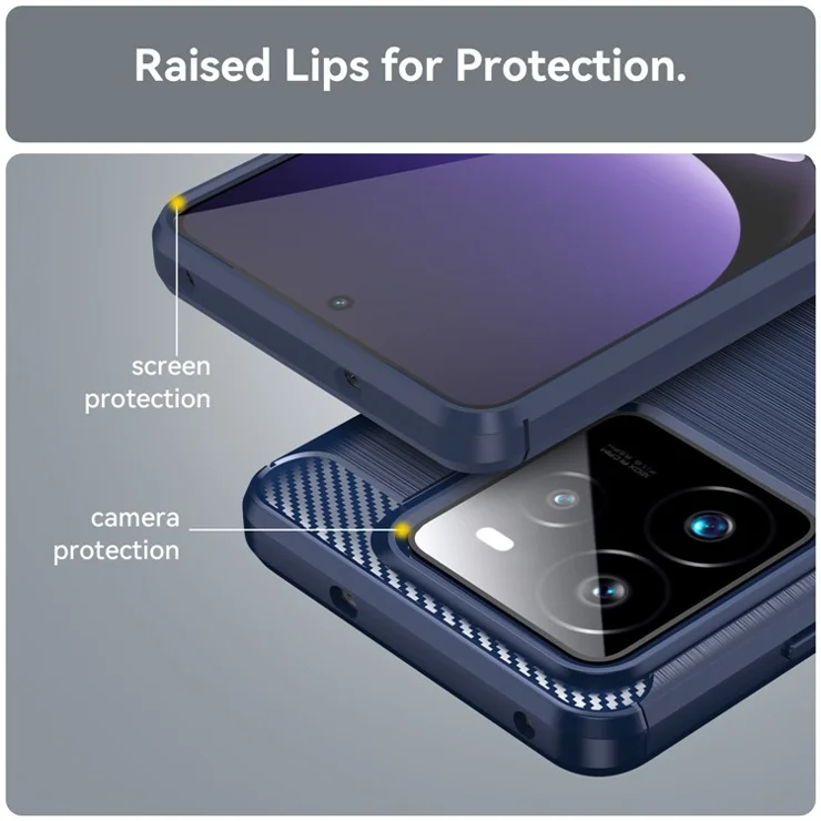 For Realme GT 7 Pro 5G / GT7 Pro Racing 5G Case Protective Phone Cover Carbon Fiber Texture Brushed - Blue