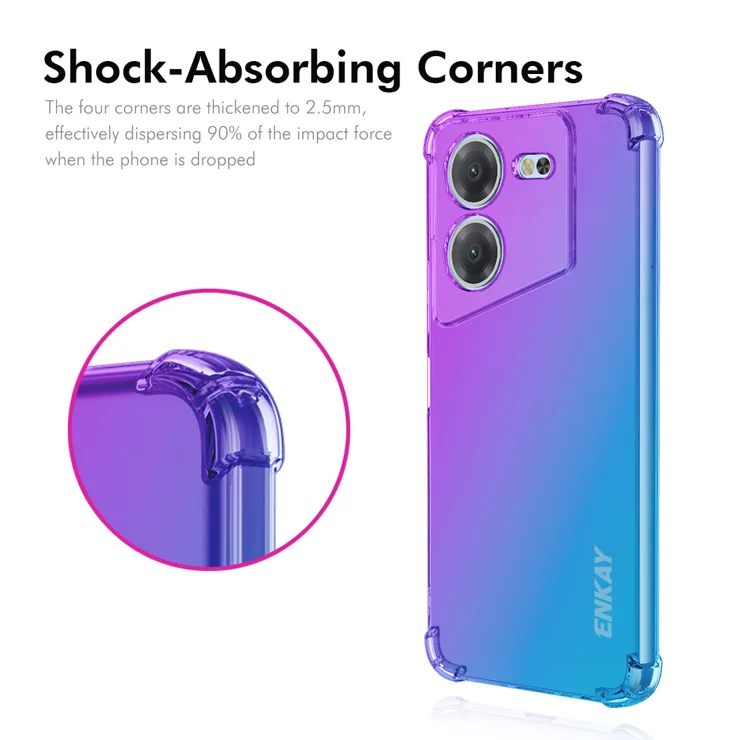 For TECNO Pova 5 4G TPU Case ENKAY Thickened Four Corner Drop-proof Phone Back Cover - Pink / Gold