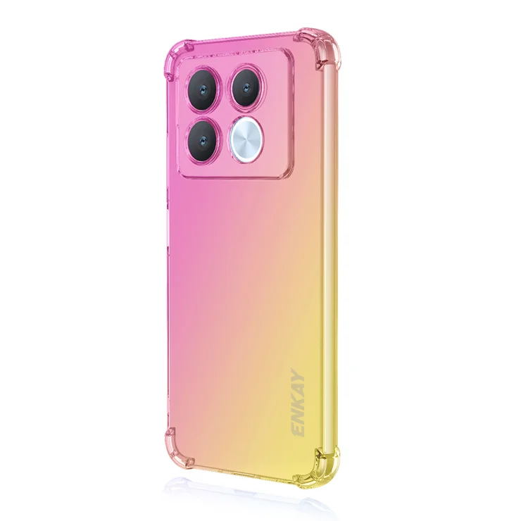 For Infinix Note 40 Pro 4G TPU Case ENKAY Thickened Four Corner Drop-proof Phone Back Cover - Pink / Gold