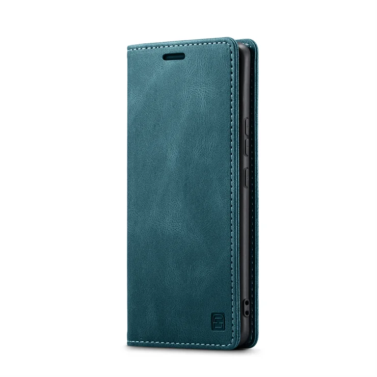 For Realme 10 Pro+ 5G Wallet Case AUTSPACE A01 Leather Stand Cover with RFID Blocking Card Holder - Blue