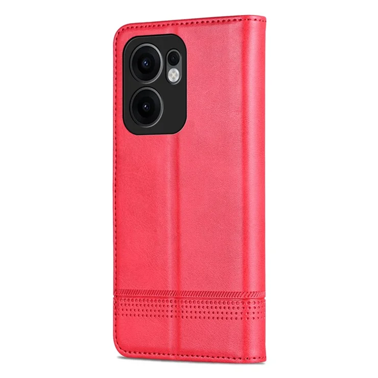 AZNS For Oppo Reno13 F 5G Case Cowhide Texture PU Leather Wallet Phone Cover - Red