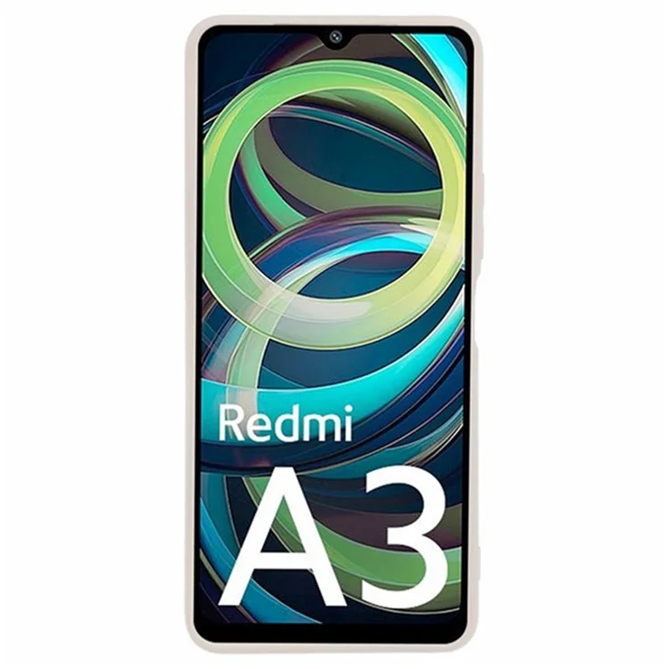WANLONFENG RB3 Series For Xiaomi Redmi A3 4G / Poco C61 4G Case with 2Pcs Screen Film Soft TPU Phone Back Cover - White