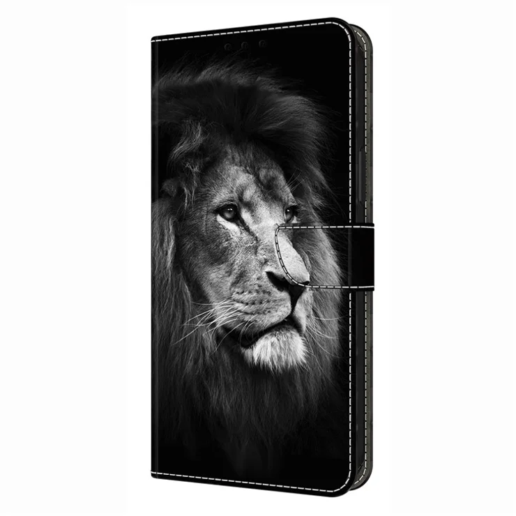 For Google Pixel 9 Pro XL Wallet Case Pattern Printing Stand Leather Flip Phone Cover - Lion