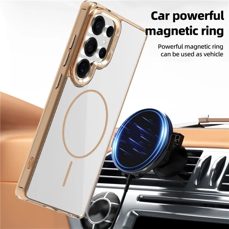 For Samsung Galaxy S24 Ultra Magnetic Clear Case Compatible with MagSafe TPU PC Phone Cover - Sapphire