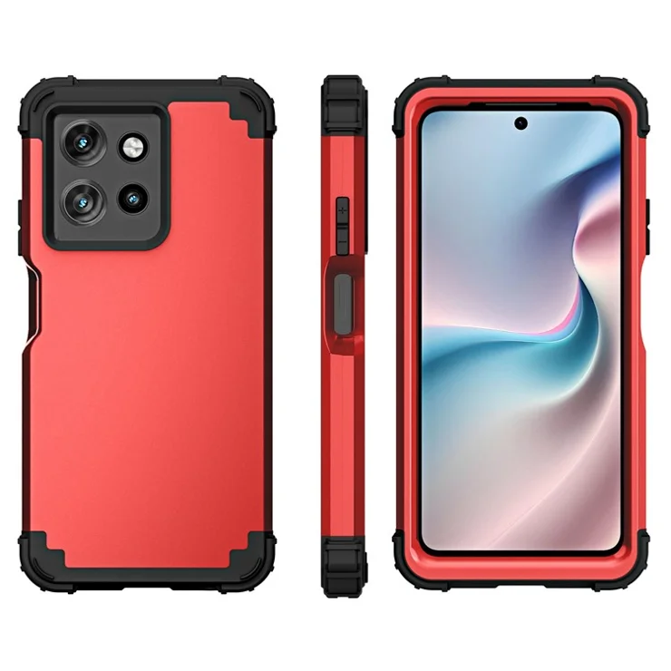 L-Style For Motorola Moto G 5G (2025) Case Shockproof PC + TPU Phone Back Cover - Red