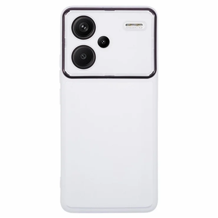 WANLONFENG DKSM2 Series For Xiaomi Redmi Note 13 Pro+ 5G Case TPU Clear Phone Cover with 2Pcs Screen Film / Electroplated Lens Frame - Transparent White