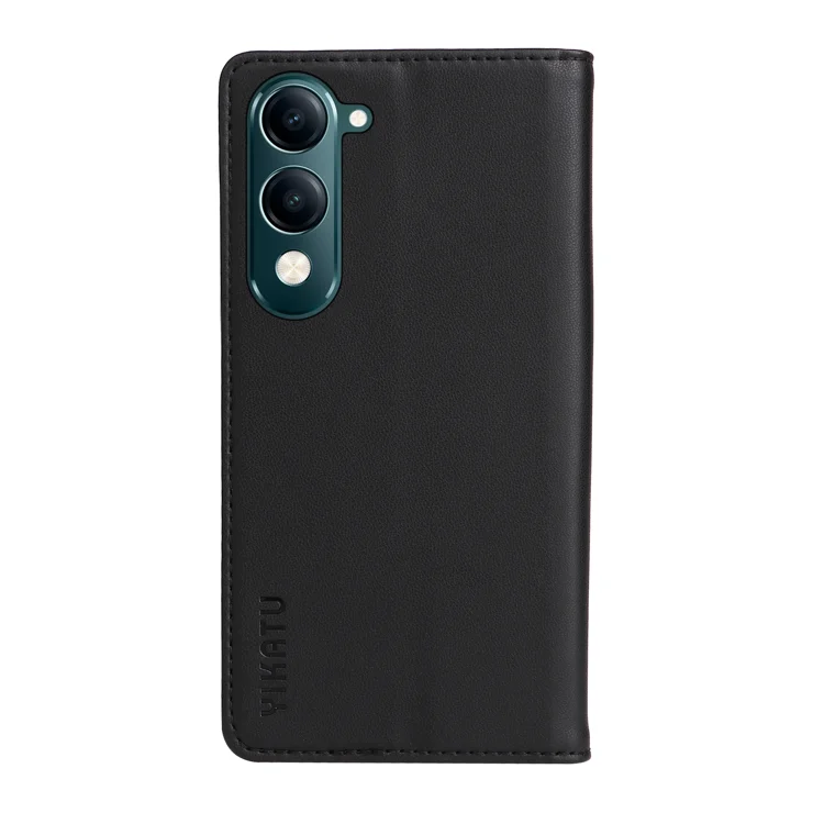 For vivo Y04 4G / vivo Y29s 5G Phone Cases YIKATU Magnetic Closure PU Leather Mobile Cover - Black