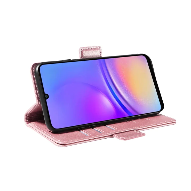 For Samsung Galaxy A06 5G / Galaxy A06 4G Wallet Phone Case YIKATU YK-003 Leather Stand Cover - Rose Gold