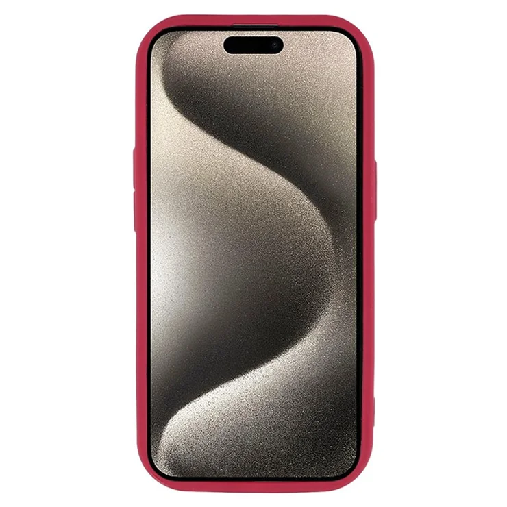 For iPhone 15 Case Leopard Print TPU Precise Cutout Phone Cover - Red