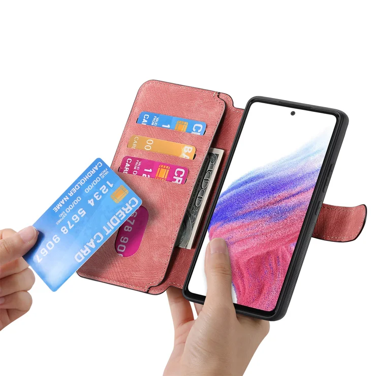 For Xiaomi Redmi Note 14 Pro 5G Magnetic Case CASENEO Detachable Leather Phone Wallet Cover - Pink