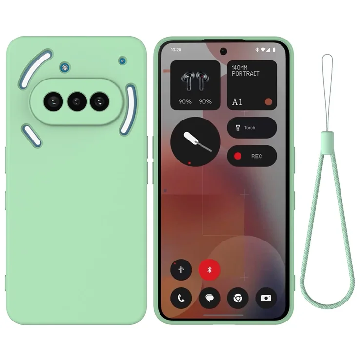 HAOYE Cover In Silicone Morbido TPU Per Nothing Phone (3a) – Verde Chiaro Con Fodera In Microfibra E Bordi Rialzati