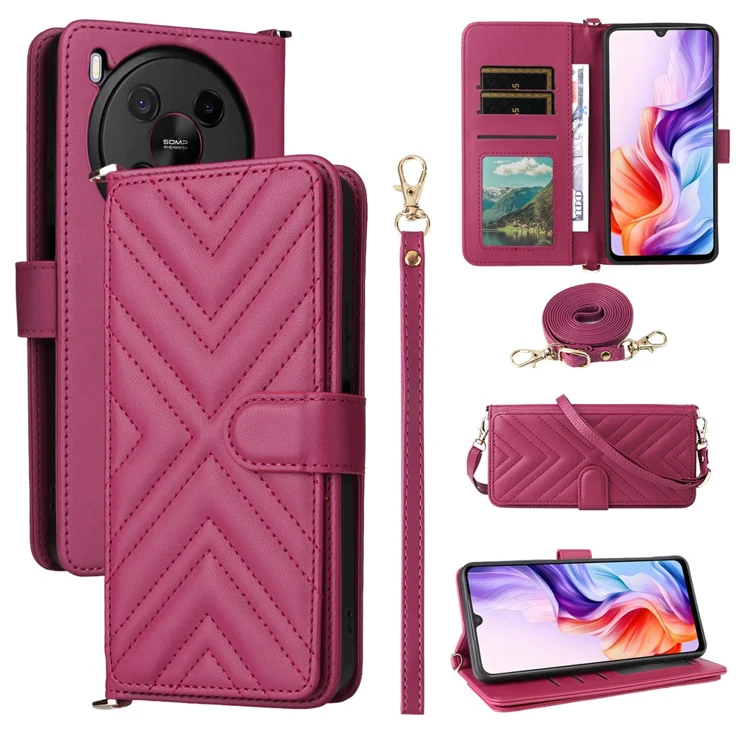 For ZTE Blade V70 Max nubia V70 Max Wallet Case with Shoulder