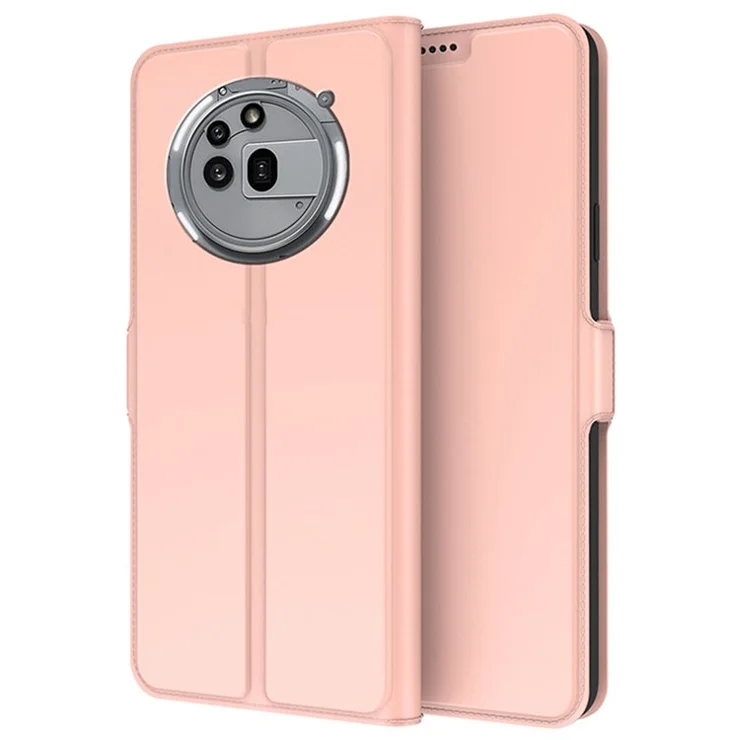 For Nothing Phone (3a) Pro Case Shockproof TPU Inner Shell Leather Phone Cover Card Slot - Rose Gold