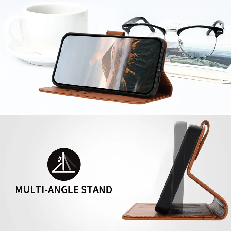 For vivo V50 Lite 5G Case Triangle Imprint Leather Phone Cover with Lanyard - Coffee