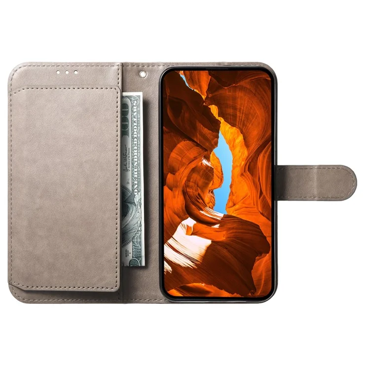 For iPhone 16e Wallet Phone Case with 8 Card Slot Stand PU Leather Folio Flip Cover - Grey