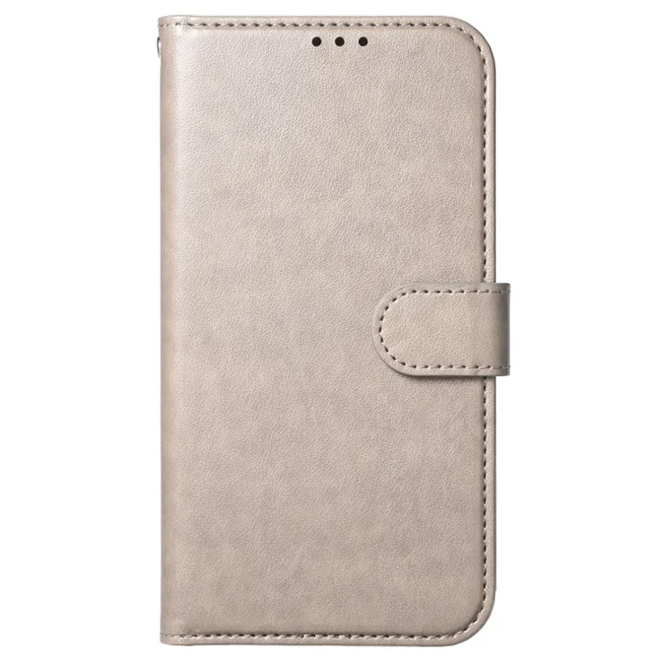 For iPhone 16e Wallet Phone Case with 8 Card Slot Stand PU Leather Folio Flip Cover - Grey