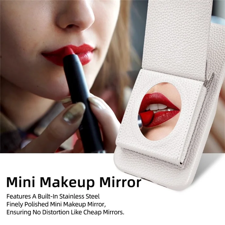 For iPhone 16 Pro Max Case Litchi Textured PU + TPU Phone Cover with Card Holder, Strap - White