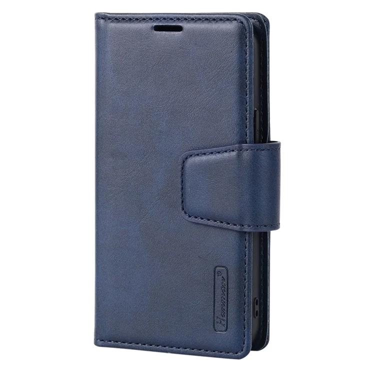 HANMAN Miro2 Series for iPhone 13 mini 5.4 inch PU Leather Flip Phone Cover Detachable 2-in-1 Magnetic Wallet Stand Case - Blue