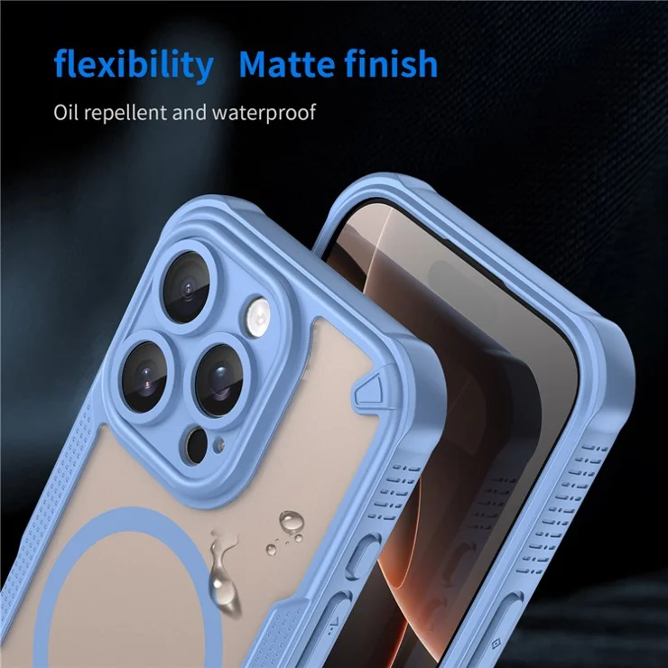 Bulk Purchasing For iPhone 16 Pro Magnetic Case Compatible with MagSafe TPU + PC Phone Back Cover - Blue
