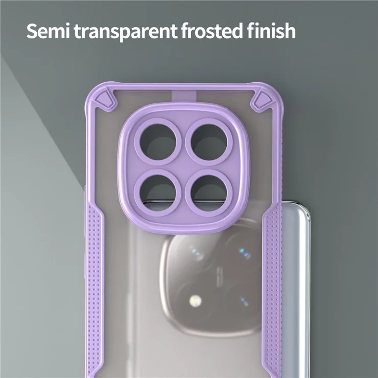 For Xiaomi Redmi Note 14 Pro+ 5G Case Hybrid Frosted Phone Back Cover - Purple