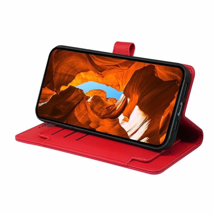 For Motorola Edge 50 5G Case with 9 Card Slots PU Leather Stand Phone Cover - Red