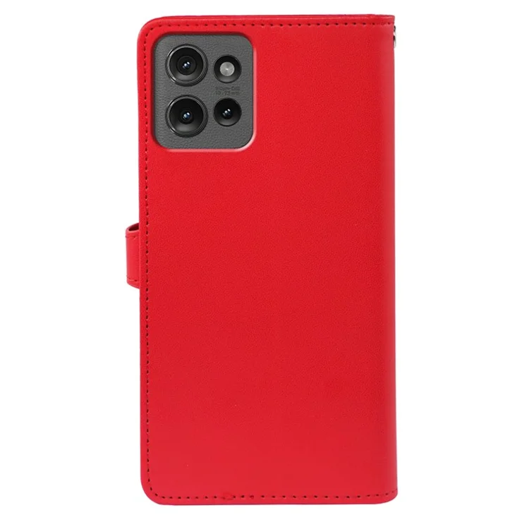 For Motorola Edge 50 5G Case with 9 Card Slots PU Leather Stand Phone Cover - Red