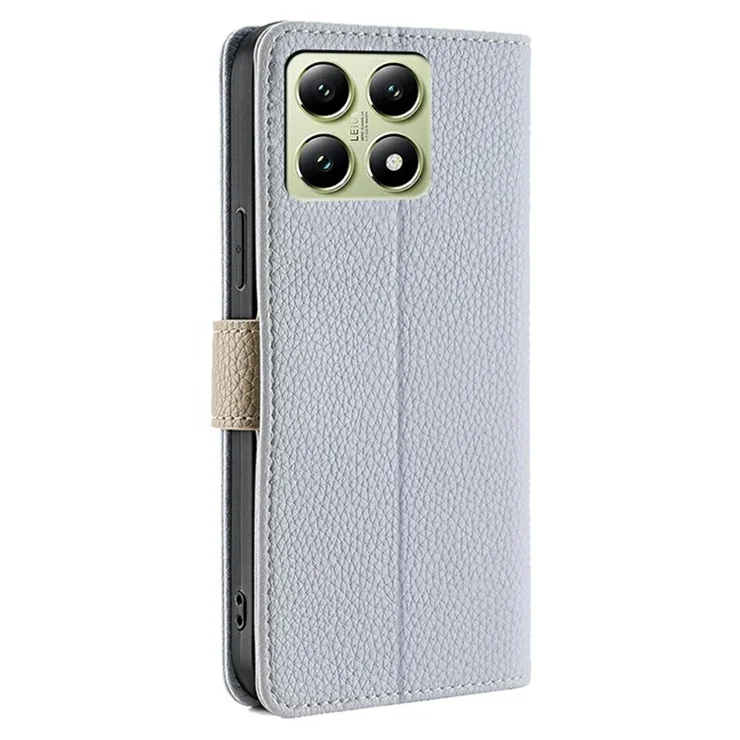 For Xiaomi 14T Case Mirror Wallet Leather Phone Cover with Chain Shoulder Strap - Blue