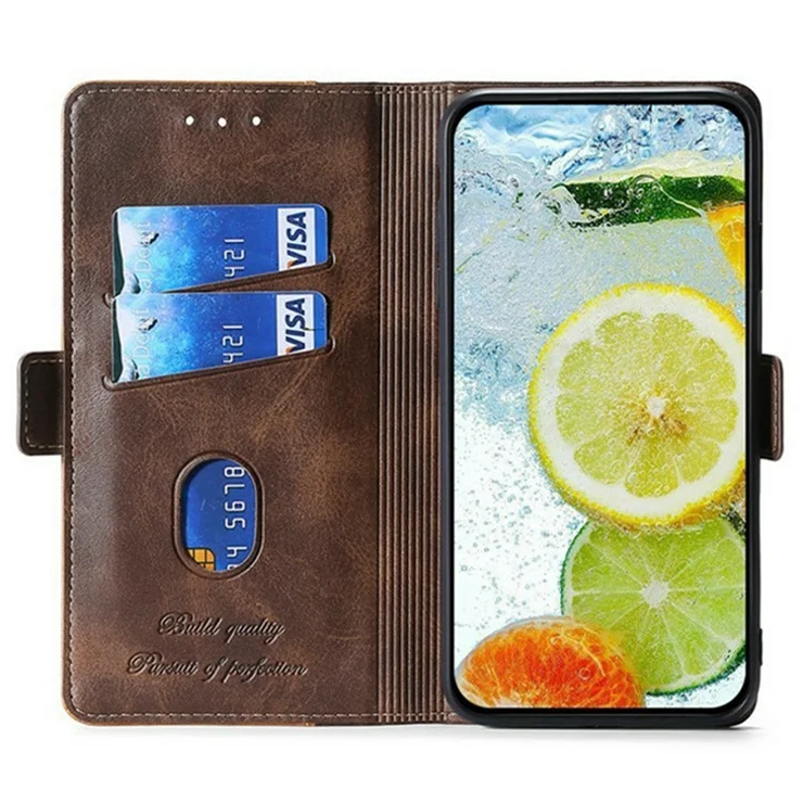 Phone Case For Motorola Edge 50 Neo 5G / Moto S50 5G / ThinkPhone 25 5G Contrast Color Wallet Leather Cover - Light Brown + Green
