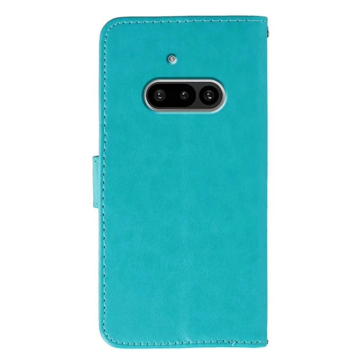 For Nothing Phone (3a) Case PU Leather Flip Wallet Phone Cover with Strap - Blue