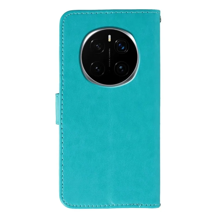 For Honor Magic7 Pro 5G Case PU Leather Flip Wallet Phone Cover with Strap - Blue