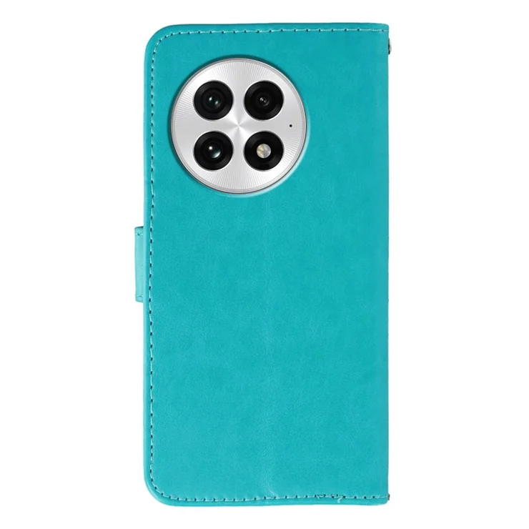 For OnePlus 13 Cases PU Leather Flip Wallet Phone Cover with Strap - Blue