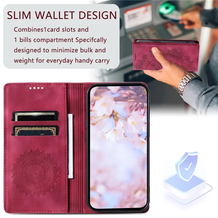 Style-010 For Nothing Phone (3a) Case Magnetic Closing Leather Phone Cover Pattern Imprinted - Rose