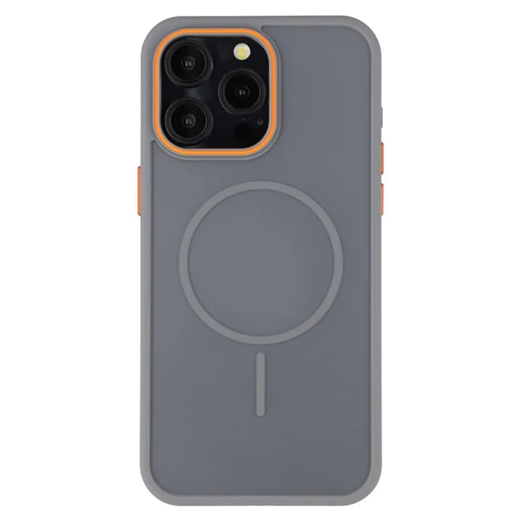 For iPhone 15 Pro Magnetic Case Skin Touch TPU + PC Phone Back Cover - Grey