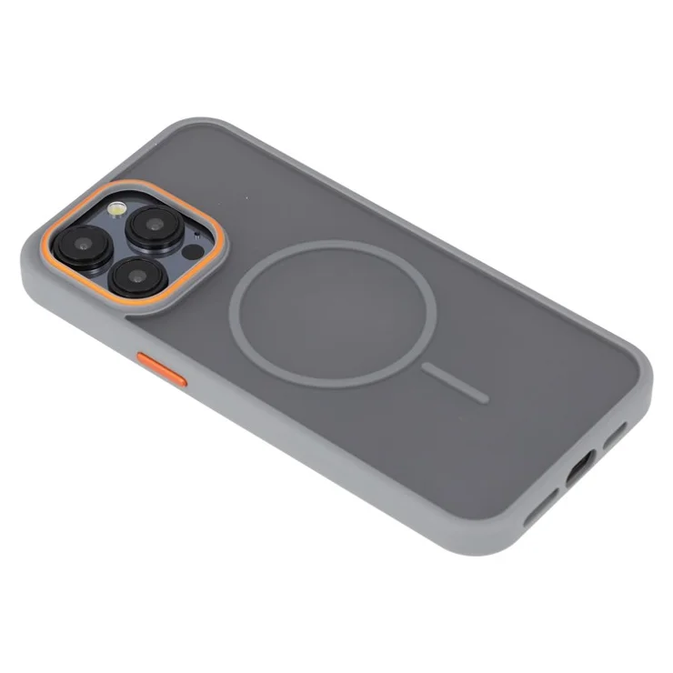 For iPhone 15 Pro Magnetic Case Skin Touch TPU + PC Phone Back Cover - Grey