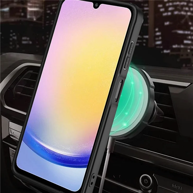 For Samsung Galaxy A25 5G (Global) (161.0 x 76.5 x 8.3mm) Magnetic Case Rotating Kickstand TPU + PC Phone Cover - Purple