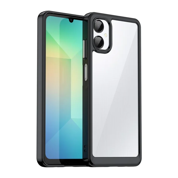 For Samsung Galaxy A06 5G Case TPU + Acrylic Protective Clear Phone Cover - Black