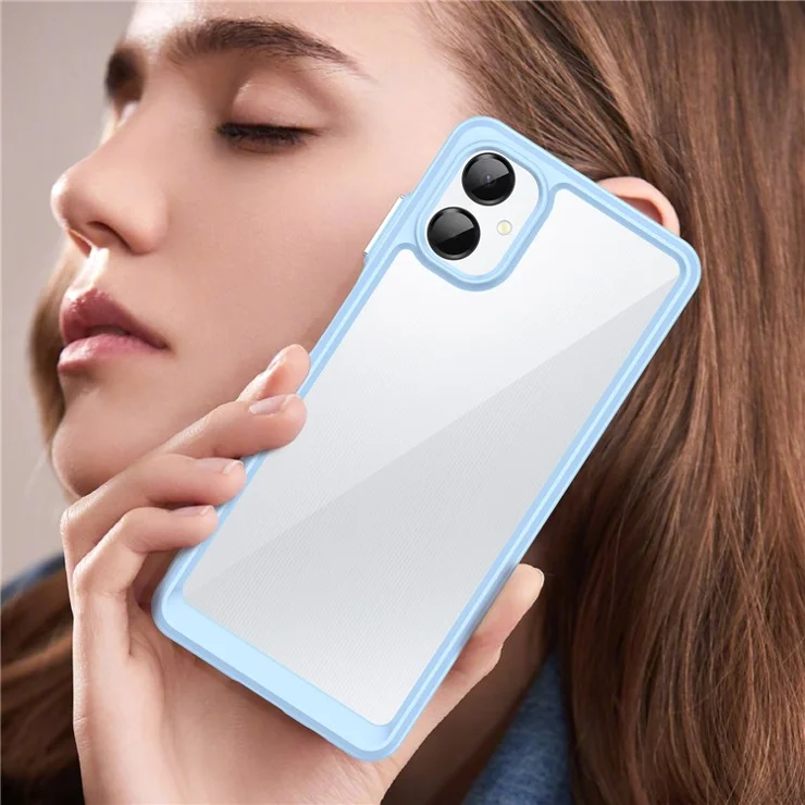 For Samsung Galaxy A06 5G Case TPU + Acrylic Protective Clear Phone Cover - Blue