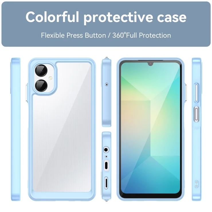 For Samsung Galaxy A06 5G Case TPU + Acrylic Protective Clear Phone Cover - Blue