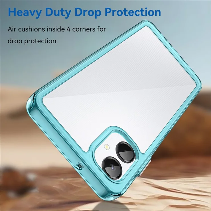 For Samsung Galaxy A06 5G Case TPU + Acrylic Protective Clear Phone Cover - Transparent Blue