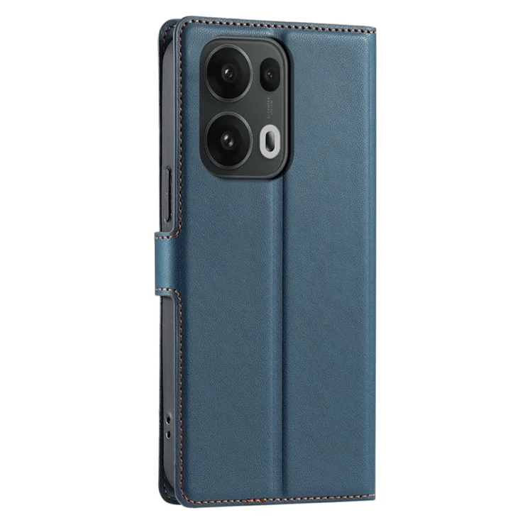For Oppo Reno13 Pro 5G Case Dots Imprinted PU Leather Flip Phone Cover with Card Slot, Strap - Blue