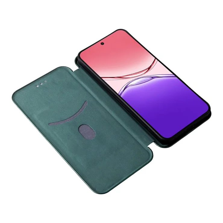 For Oppo F29 5G Case Carbon Fiber Texture Drop-Proof PU Leather Phone Cover - Green