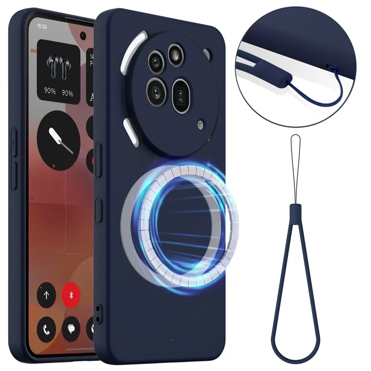 For Nothing Phone (3a) Pro Case Compatible with MagSafe Anti-Drop Liquid Silicone Phone Cover - Dark Blue