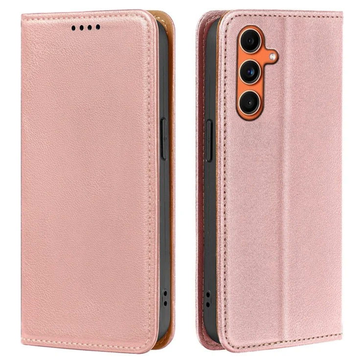 For Samsung Galaxy A16 4G / 5G Case Wallet RFID Blocking Leather Phone Cover Strong Magnetic Closure - Rose Gold