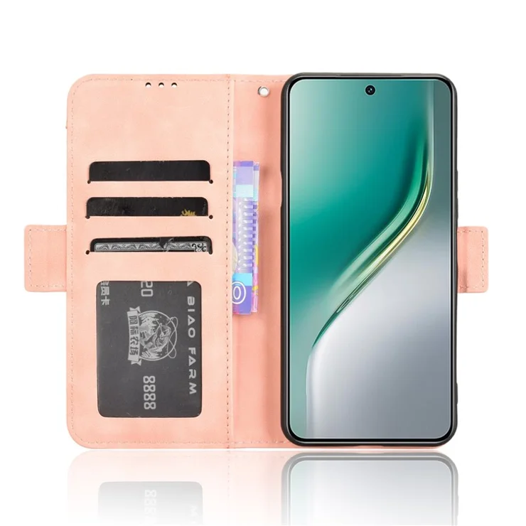 For TECNO Camon 40 Premier 5G Leather Case Phone Wallet Cover with Multiple Card Slots - Pink